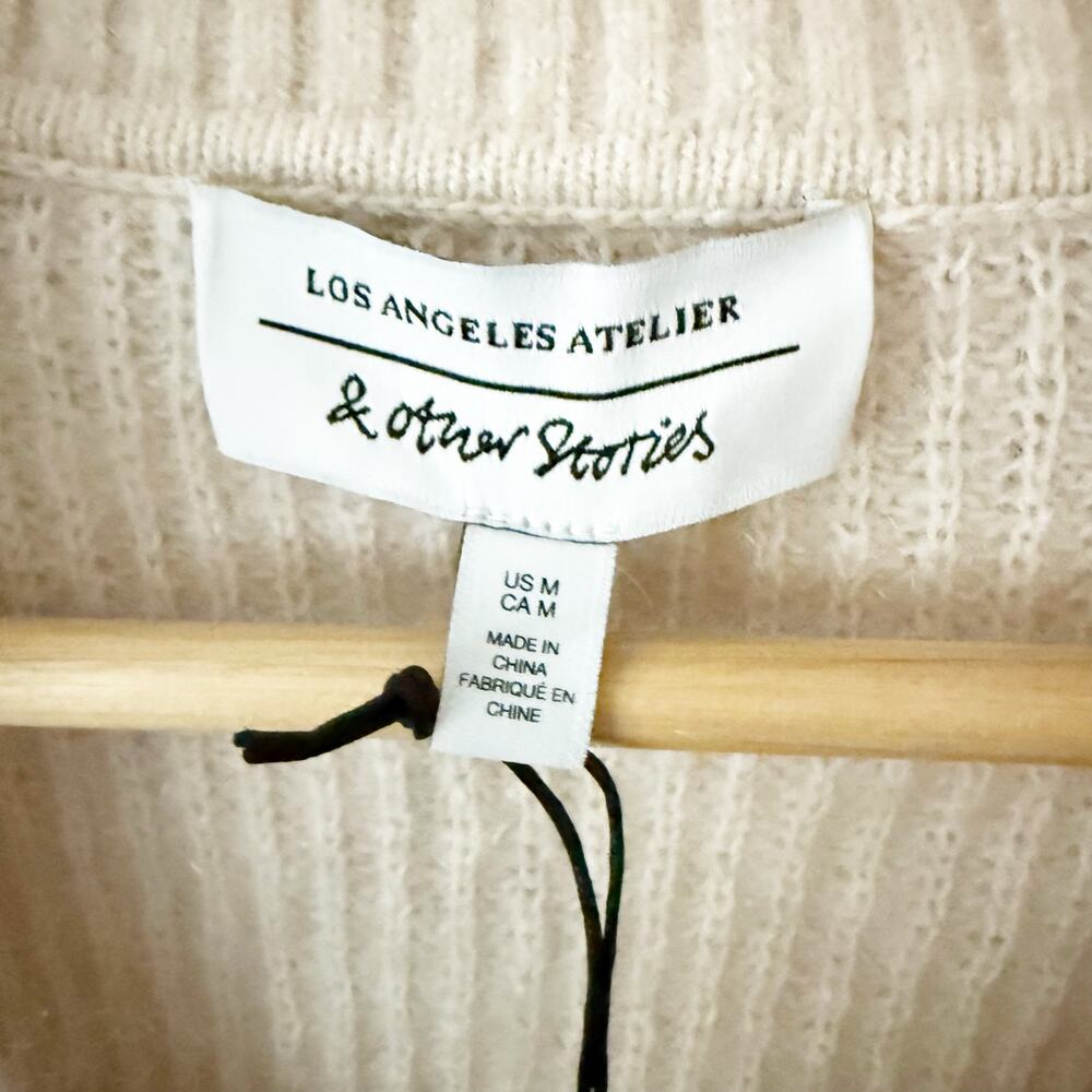 & OTHER STORIES x ANTHRO | NWT Beige Cream Mohair Knit Jumper Sweater | Medium - Picture 6 of 10